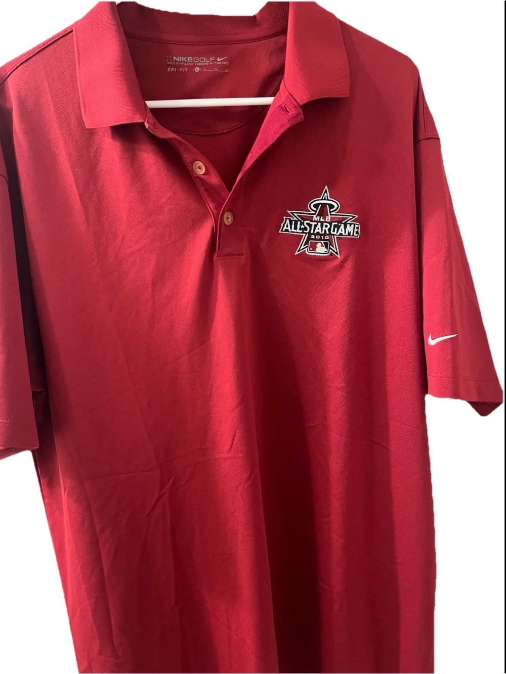 Nike MLB Red Short-Sleeve Polo with All-Star Game Patch